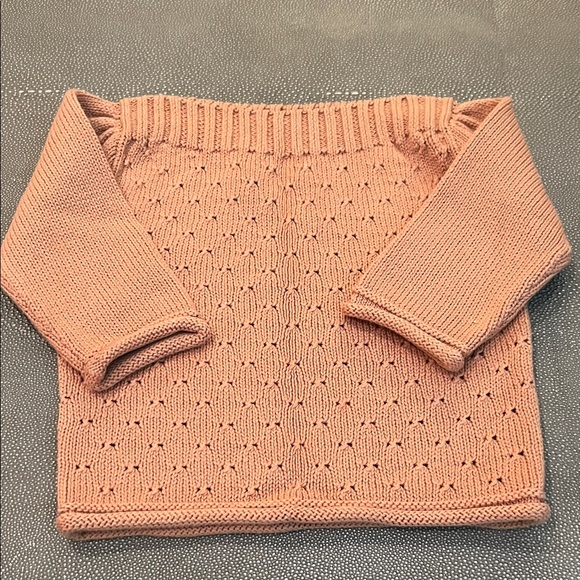 Charming Knit Kids' Sweater in Soft Peach - Picture 2 of 6